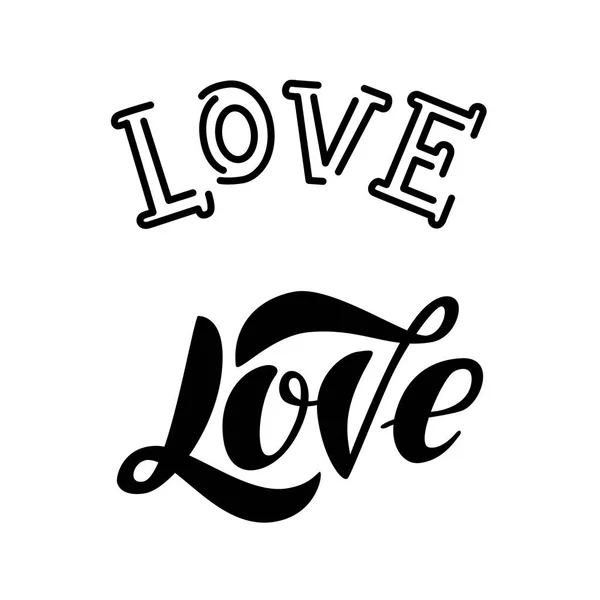 Набір Чорно Білих Рук Написані Листи Про Любов Валентинки День — стоковий вектор