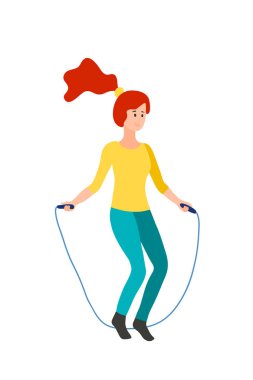 Spor kadın vektör düz çizim