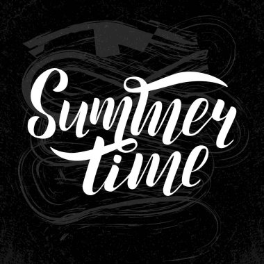 Vektör Illustration beyaz yaz saati metin