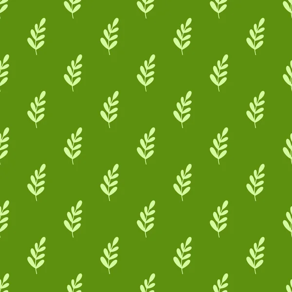Чай Листья Шаблон Бесцветный Цветочный Травяной Узор Темно Зеленом Фоне — стоковый вектор