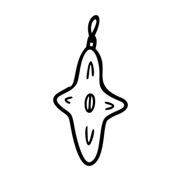 Jouet Noël Contour Dessiné Main Élément Logo Élément Icône Doodle — Image vectorielle
