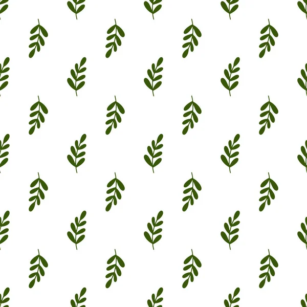 茶叶子图案 无缝花和草本图案 手绘叶背 矢量图解 织物或包装用矢量清晰印刷法 — 图库矢量图片