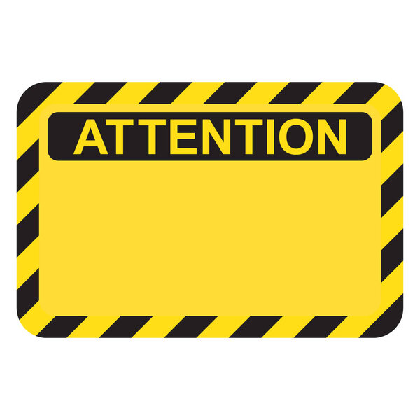 Yellow warning blank attention sign