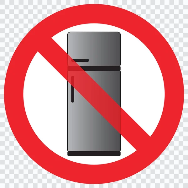 Холодильник Запретительным Знаком Ешь Вечером Ночью Векторная Иллюстрация — стоковый вектор