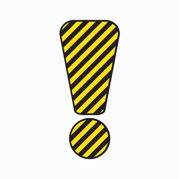 Point Exclamation Avec Des Rayures Jaunes Noires Sur Diagonale Vecteur — Image vectorielle