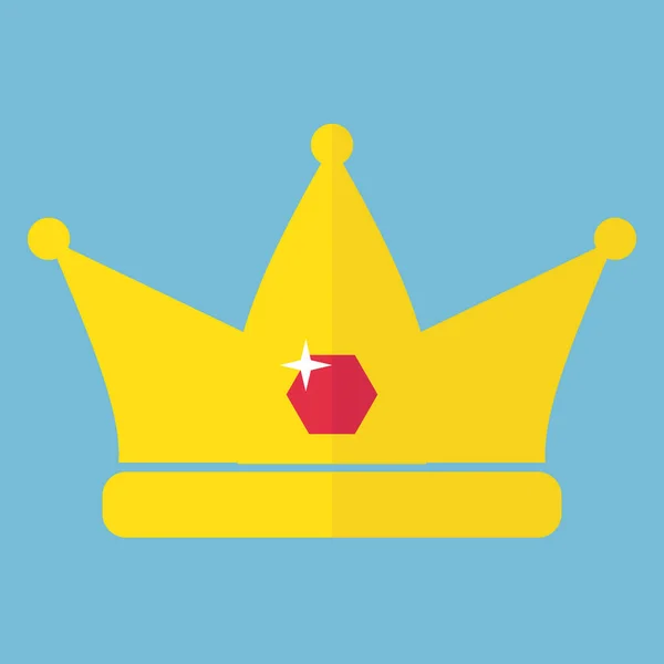 Crown Icon Flat Style — Stock Vector