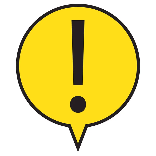 Perigo Aviso Sinal Atenção Ponto Exclamação Bolha Fala Amarela Ilustração —  Vetores de Stock