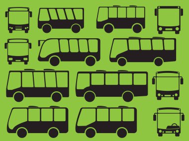 Otobüs simgeler vektör kümesi