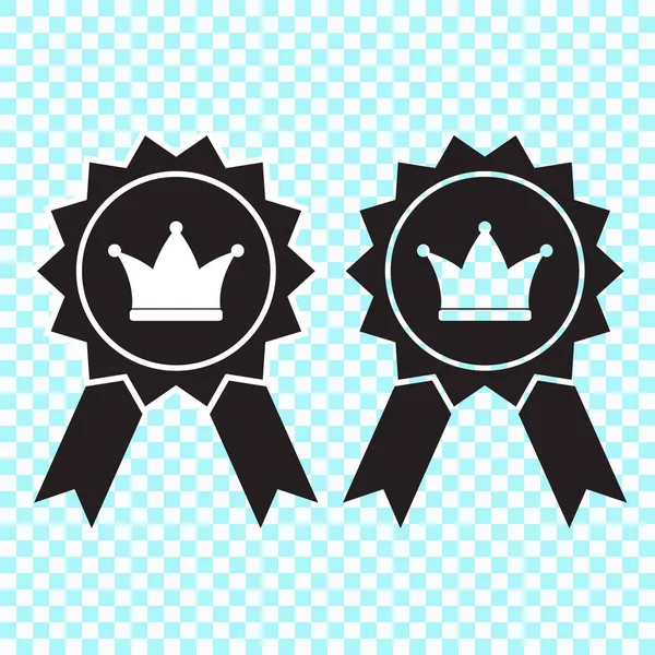 奖与冠和丝带图标 最佳的选择符号 矢量插图 — 图库矢量图片