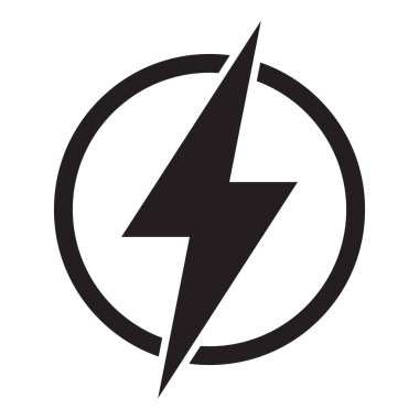 Elektrik simgesi, yıldırım ikonuna, vektör