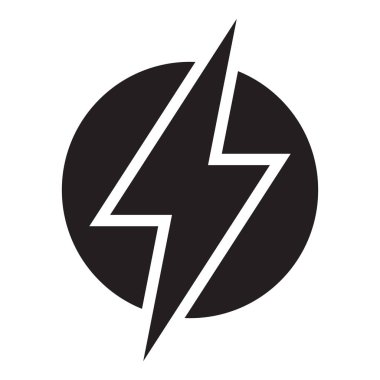 Elektrik simgesi, yıldırım ikonuna, vektör