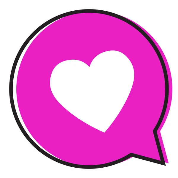 Heart Speech Bubble Vector Love Icon — Stock Vector