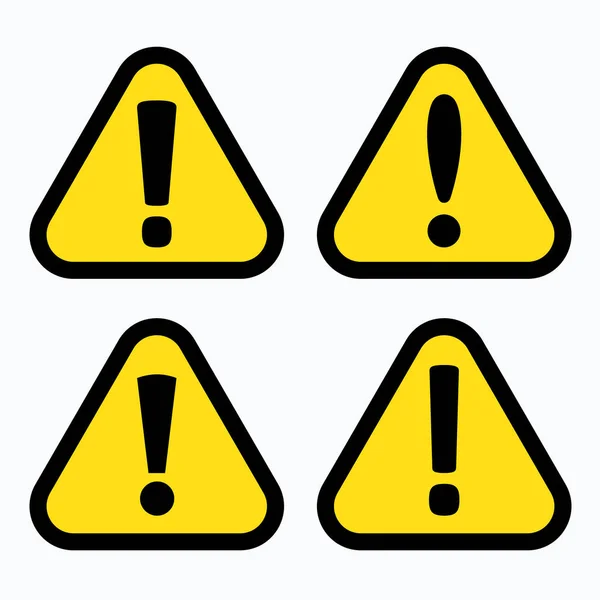 Varovným Signálem Ikona Varování Znamení Žlutý Trojúhelník Vykřičníkem — Stockový vektor