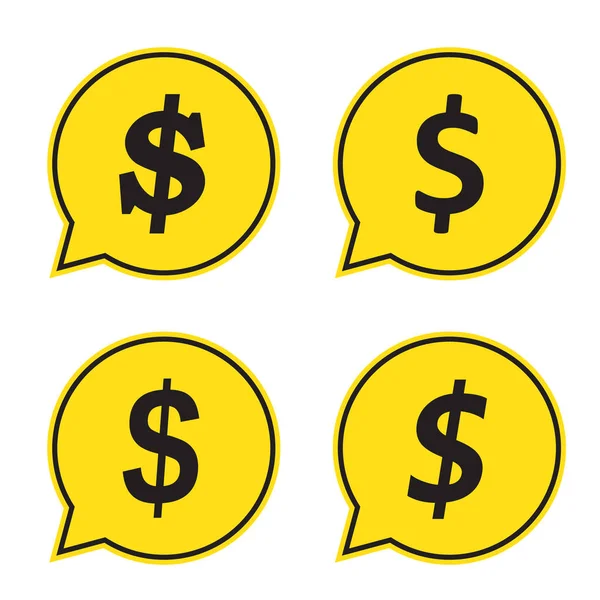 Dollar Symbol Speech Bubble Vector Icon — Stock Vector