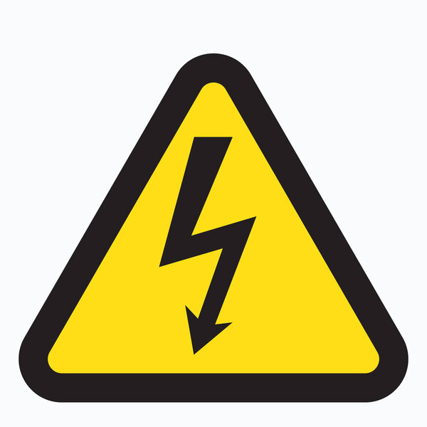 High voltage sign with lightning