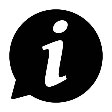 Bilgi simgesi, bilgi işareti simgesi. Bilgi: konuşma balonu sembolü. vektör mektup.