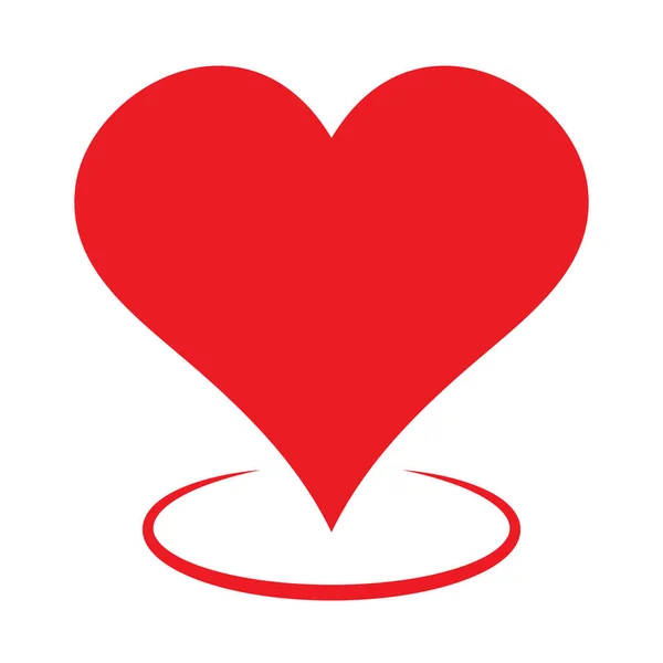 Icono Del Corazón Rojo Día San Valentín Icono Símbolo Vector — Vector de stock