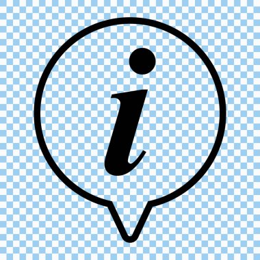 Bilgi simgesi, bilgi işareti simgesi. Bilgi: konuşma balonu sembolü. vektör mektup.