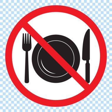 Yiyecek yok, yemek yok işareti izin. Kırmızı yasağı yemeksiz imzala. İşareti yemek yapmak.