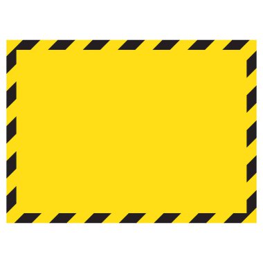 Çizgili kare arka plan dikkatli, potansiyel tehlike olarak uyarı, uyarı çapraz, vektör şablonundaki sarı ve siyah çizgili kenarlık sarı ve siyah renk imzala. İnşaat uyarı sınırı