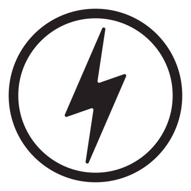 Yıldırım, elektrik güç vektör logo tasarım öğesi. Enerji ve gök gürültüsü elektrik sembolü kavramı. Yıldırım cıvata işareti daire.