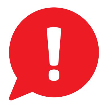 Ünlem işareti, konuşma balonu, ünlem işareti simgesi vektör çizim 