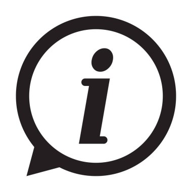 Bilgi simgesi, bilgi işareti simgesi. Bilgi: konuşma balonu sembolü. vektör mektup.