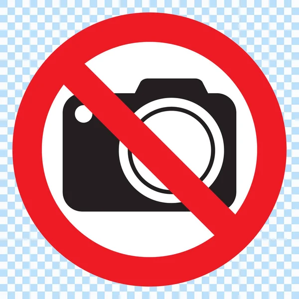 没有摄像头允许签名 红色禁止没有照相机标志 没有拍照 没有照片标志 — 图库矢量图片