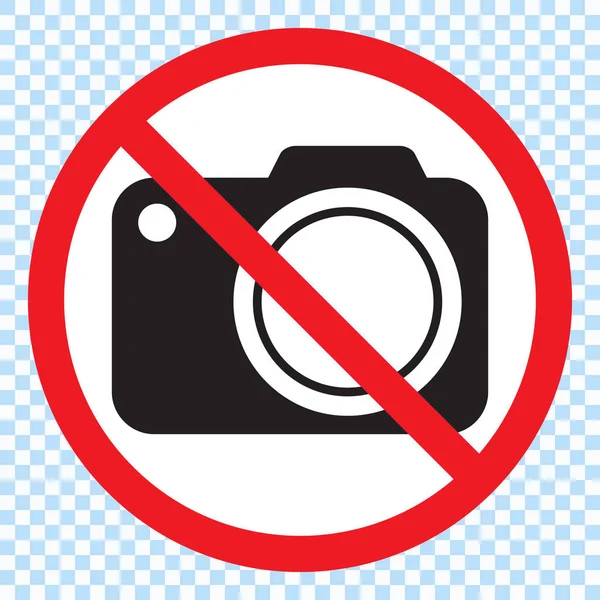Kamera Işareti Izin Kırmızı Yasağı Yok Kamera Imzala Hiç Fotoğrafı — Stok Vektör