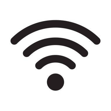 Kablosuz wifi simgesini veya kablosuz simgesi işareti ve uzaktan internet erişim, Podcast vektör simgesi, vektör çizim için