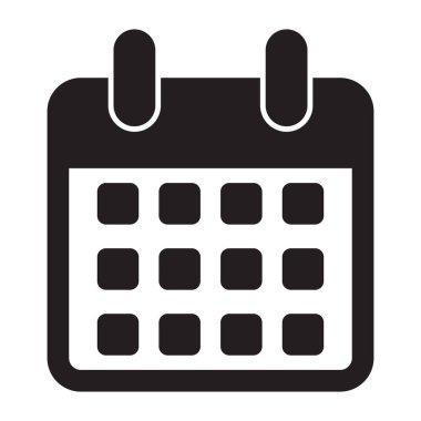 Düz takvim simgesi. Duvardaki takvim. Vektör illüstrasyonu.