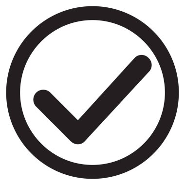 Kene simge vektör simgesi, beyaz arka plan, kontrol simgesini veya doğru seçim işareti, onay işareti veya onay kutusunu piktogram izole onay işareti