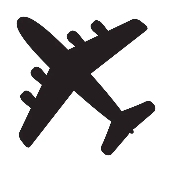 Sík Ikon Elszigetelt Fehér Background Lapos Stílusú Repülőgép Szimbólum Repülőgép — Stock Vector