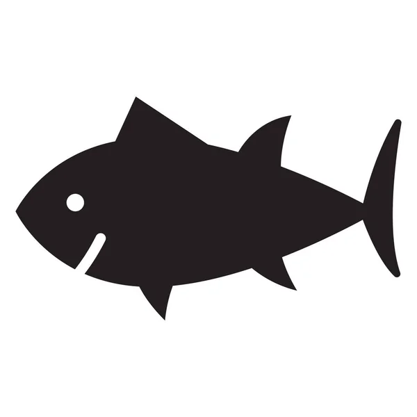Tonfisk Ikonen Fisk Ikonen Isolerade Tecken Symbol — Stock vektor
