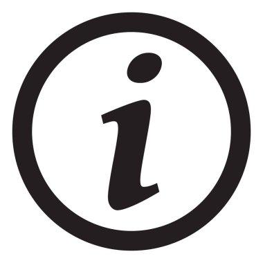 Bilgi işareti simgesi, bilgi simgesi, illüstrasyon vektör mektup