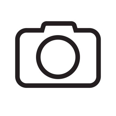 Fotoğraf kamera simgesi, fotoğraf makinesi düz tarzı, fotoğraf kamera vektör çizim