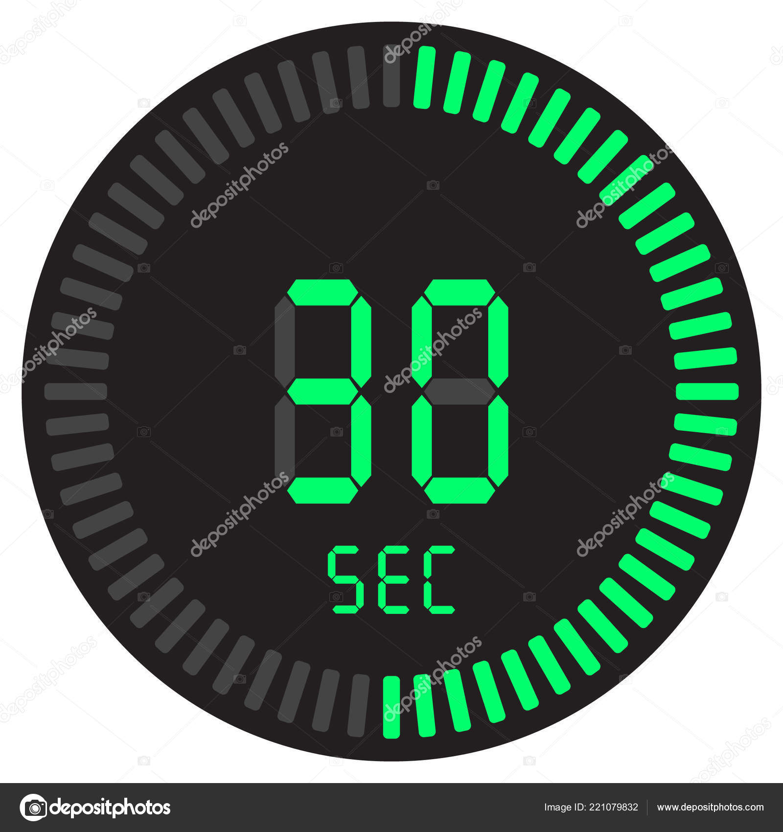 30 Sec Sekunden Stoppuhr 30 Segundos Uhr 30 Sekunden Den Digitalen