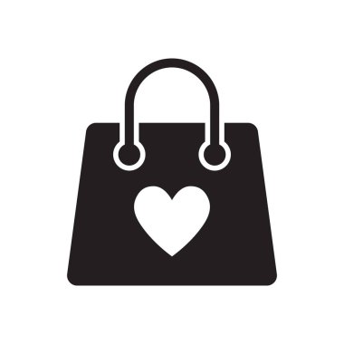 Kalp vektör simgesi içeren alışveriş torbası