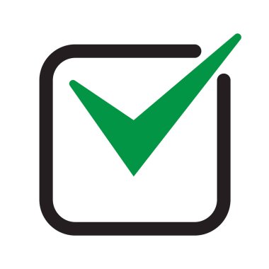 Kene simge vektör simgesi, beyaz arka plan üzerinde izole onay işareti