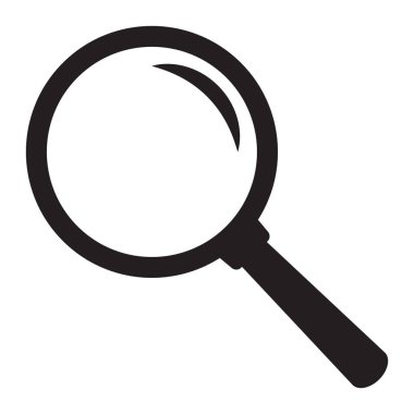 Arama simgesi. Büyüteç simgesi, vektör büyüteç ya da silindir işareti.