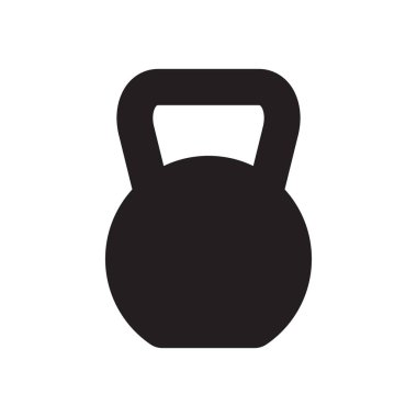 Kettlebell simgesi beyaz arkaplanda izole edildi