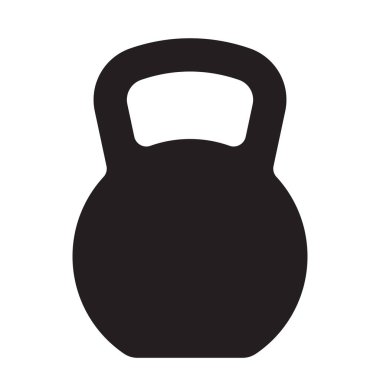 Kettlebell simgesi beyaz arkaplanda izole edildi