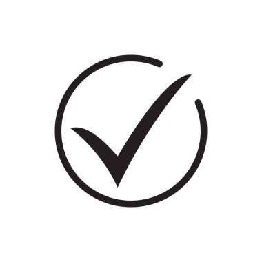 Kene simge vektör simgesi, beyaz arka plan üzerinde izole onay işareti