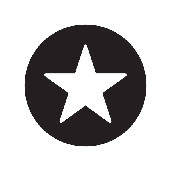Icona Della Stella Cerchio Illustrazione Vettoriale Piatta Nero Sfondo Bianco — Vettoriale Stock