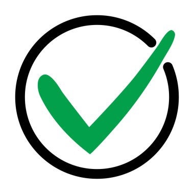 Kene simge vektör simgesi, beyaz arka plan üzerinde izole onay işareti