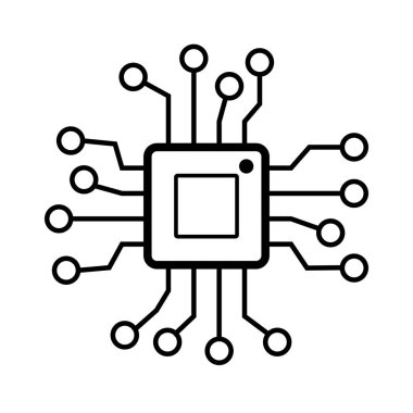 Cpu simge vektör illüstrasyonu