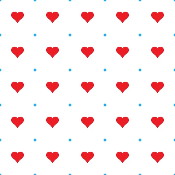 Hart Naadloze Patroon Eindeloze Textuur Rode Harten Witte Achtergrond Vectorillustratie — Stockvector
