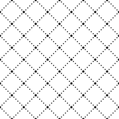 Vektör seamless modeli. Noktalı rhombus ve yıldızlar geometrik taşlarla yinelenen