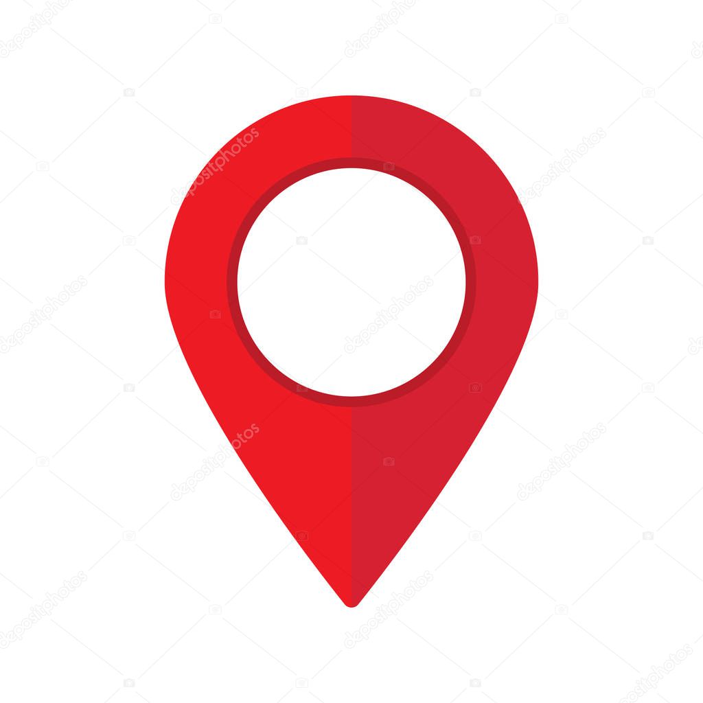 Pin icon vector. Location sign Isolated on white background. Navigation map, gps, direction, place, compass, contact, search concept. Flat style for graphic design, logo, Web, UI, mobile app