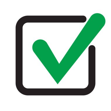 Kene simge vektör simgesi, beyaz arka plan üzerinde izole onay işareti